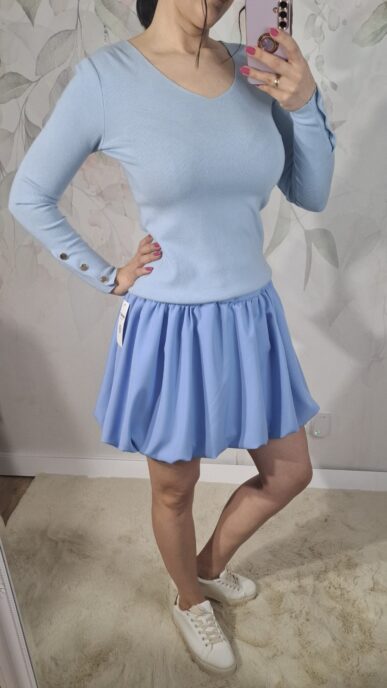 Spódnica Bombka niebieska wiskoza