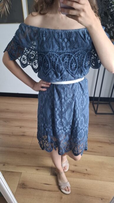 Sukienka Hiszpanka granatowa