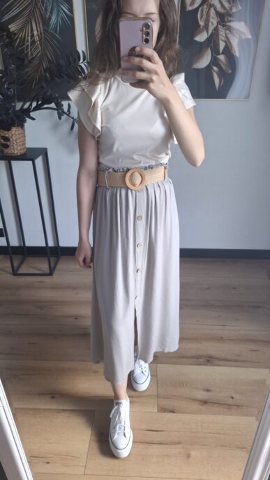 Spódnica Maria z paskiem szara