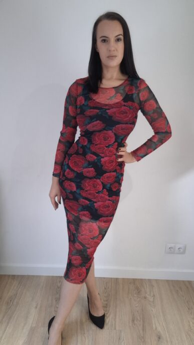 Sukienka siateczka Rose czerwona