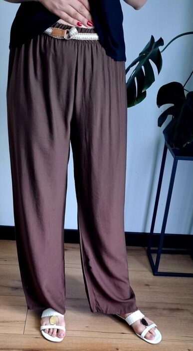 Spodnie Soft Flow z wiskozy czekoladowe