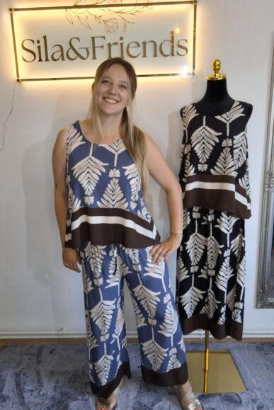 Komplet Liść niebieski