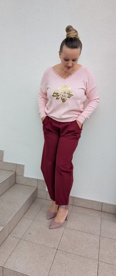 Spodnie balloon bordo