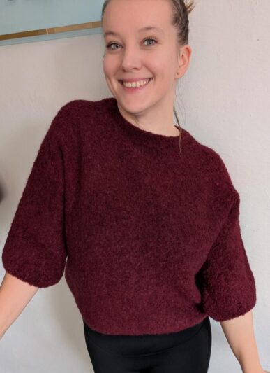 Sweter z KidMoher'em krótki rękaw bordo