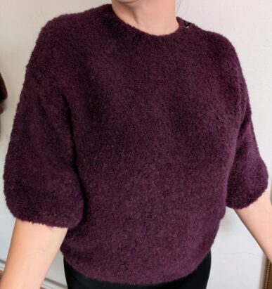 Sweter z KidMoher'em krótki rękaw śliwka