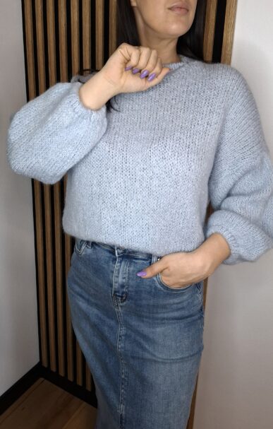 Sweter LUNA z Moherem Baby Blue
