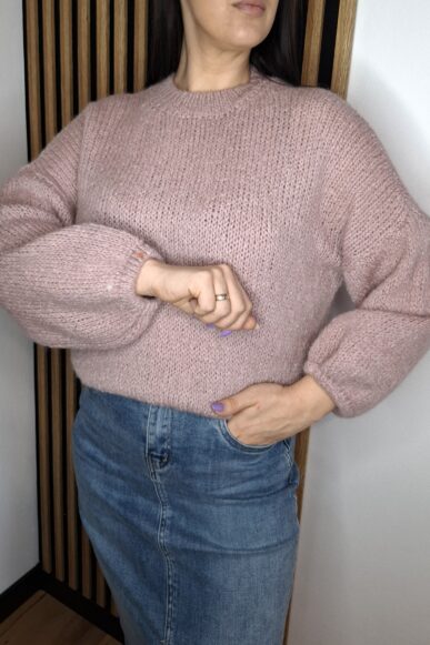 Sweter LUNA z Moherem puder