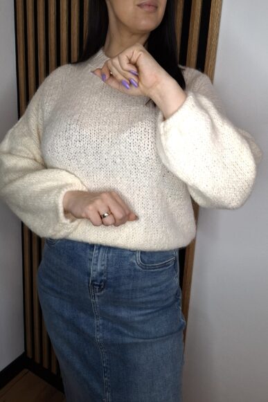 Sweter LUNA z Moherem śmietanka