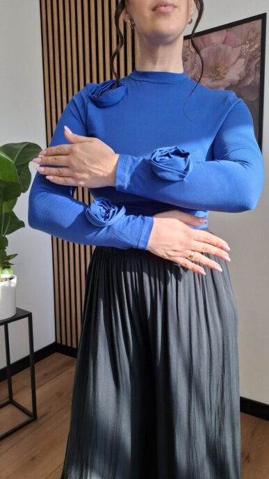 Bawełniana bluzka z różami chaber